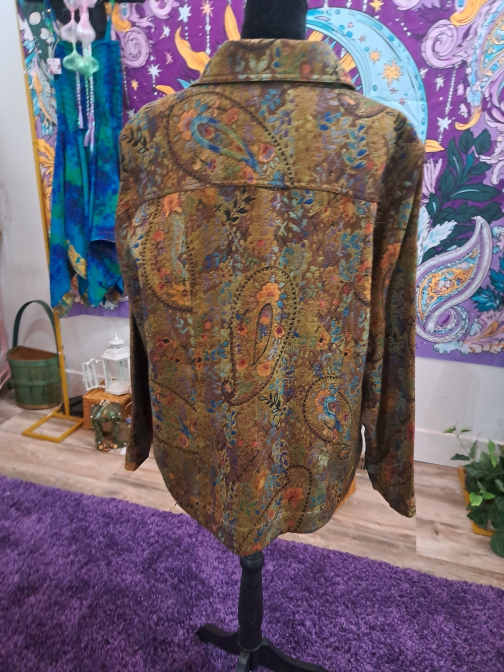 Tapestry Garden Beaded Paisley Jacket • Coldwater Creek 1X • Embellished Jacket - Picture 4 of 5